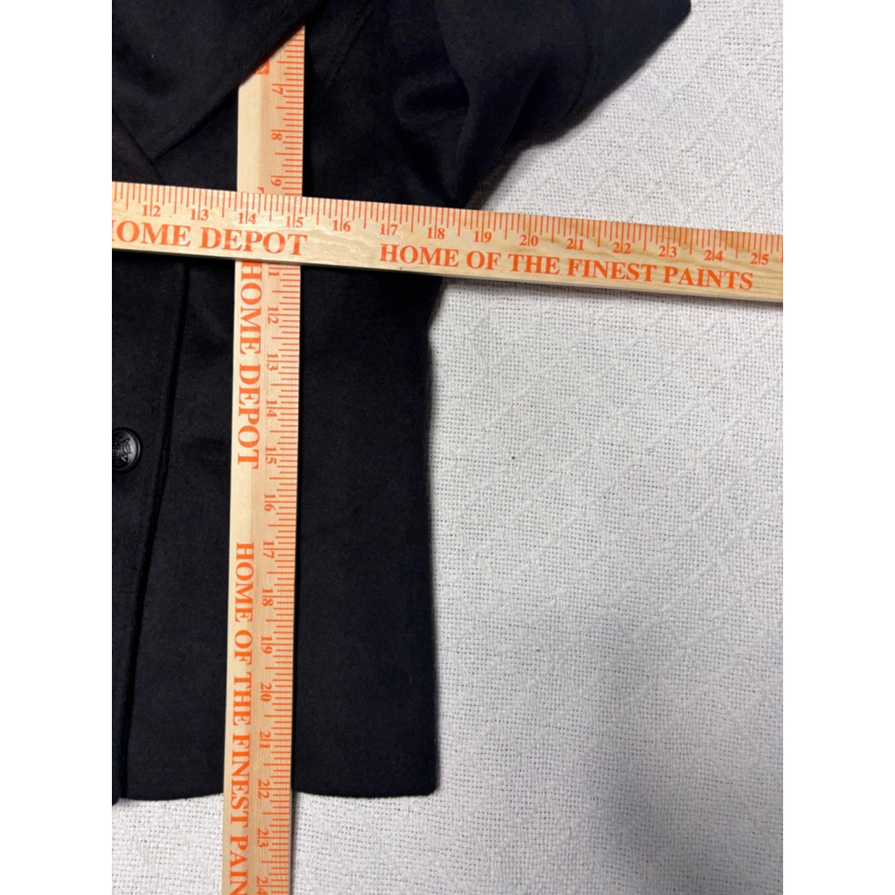 NWT Rebecca Minkoff Minimalist Black Wool Blend Cropped Pea Coat Size Small - Picture 8 of 8
